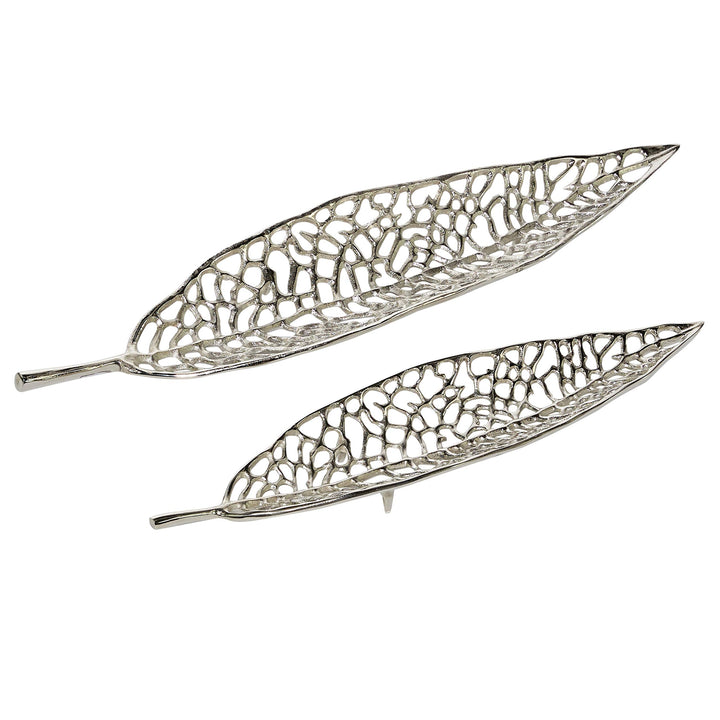 Silver Leaf Trays Set of 2 31" 24" 31 X 7 3