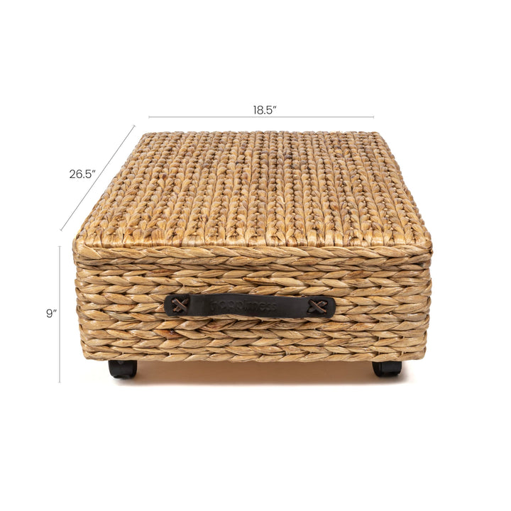 happimess BSK1006A Chett Minimalist Hand-Woven Hyacinth/Wood Underbed Storage Natural