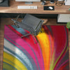 Rugshop Modern Contemporary Waves Multicolored Non-slip Non-skid Area Rug