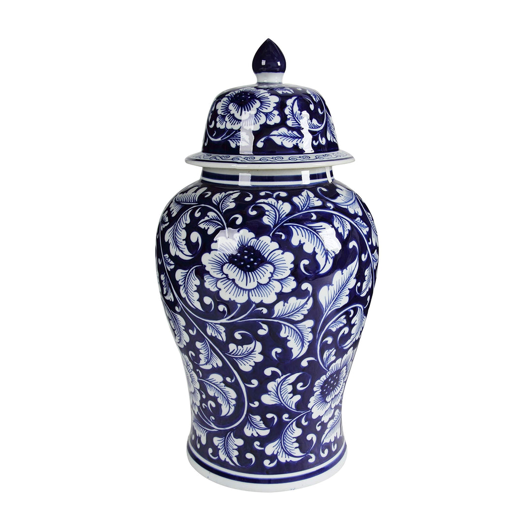 Blue And White Ginger Jar (18 In.) Gold Porcelain