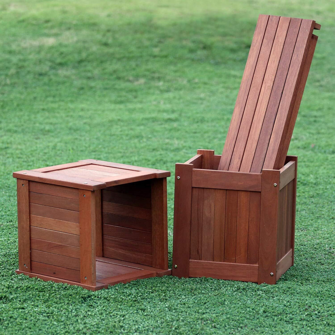 Hardwood Planter Box Brown Square Teak Wood