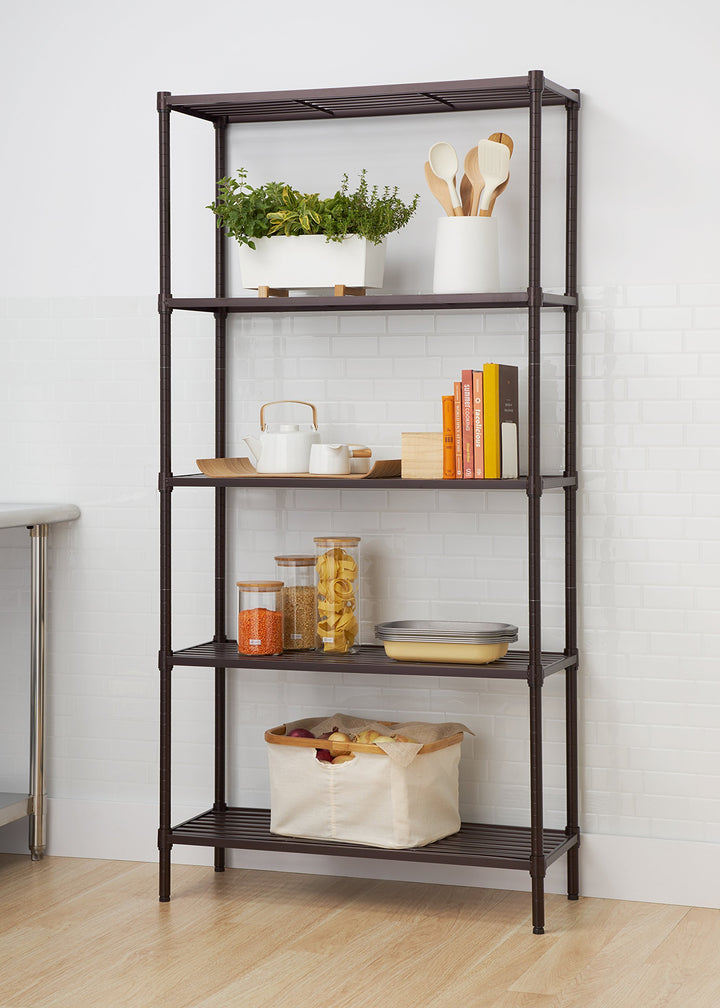 TRINITY Slat Style 5-Tier Adjustable Shelving Metal Standing Shelf for