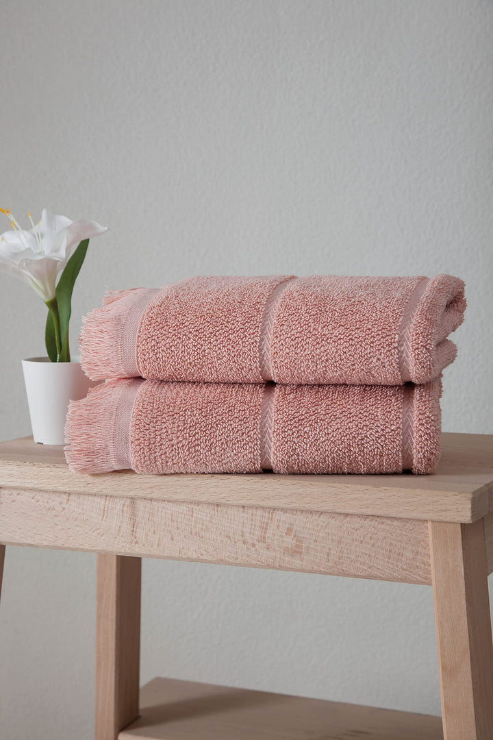 Ozan Premium Home 100% Turkish Cotton Towel Sets Highlighted with Tassel for Pink