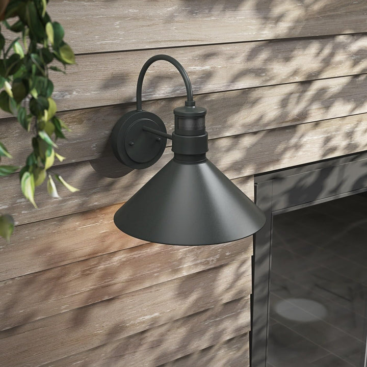 Farmhouse Gooseneck Dusk to Dawn Motion Sensor Outdoor Barn ht Black Iron