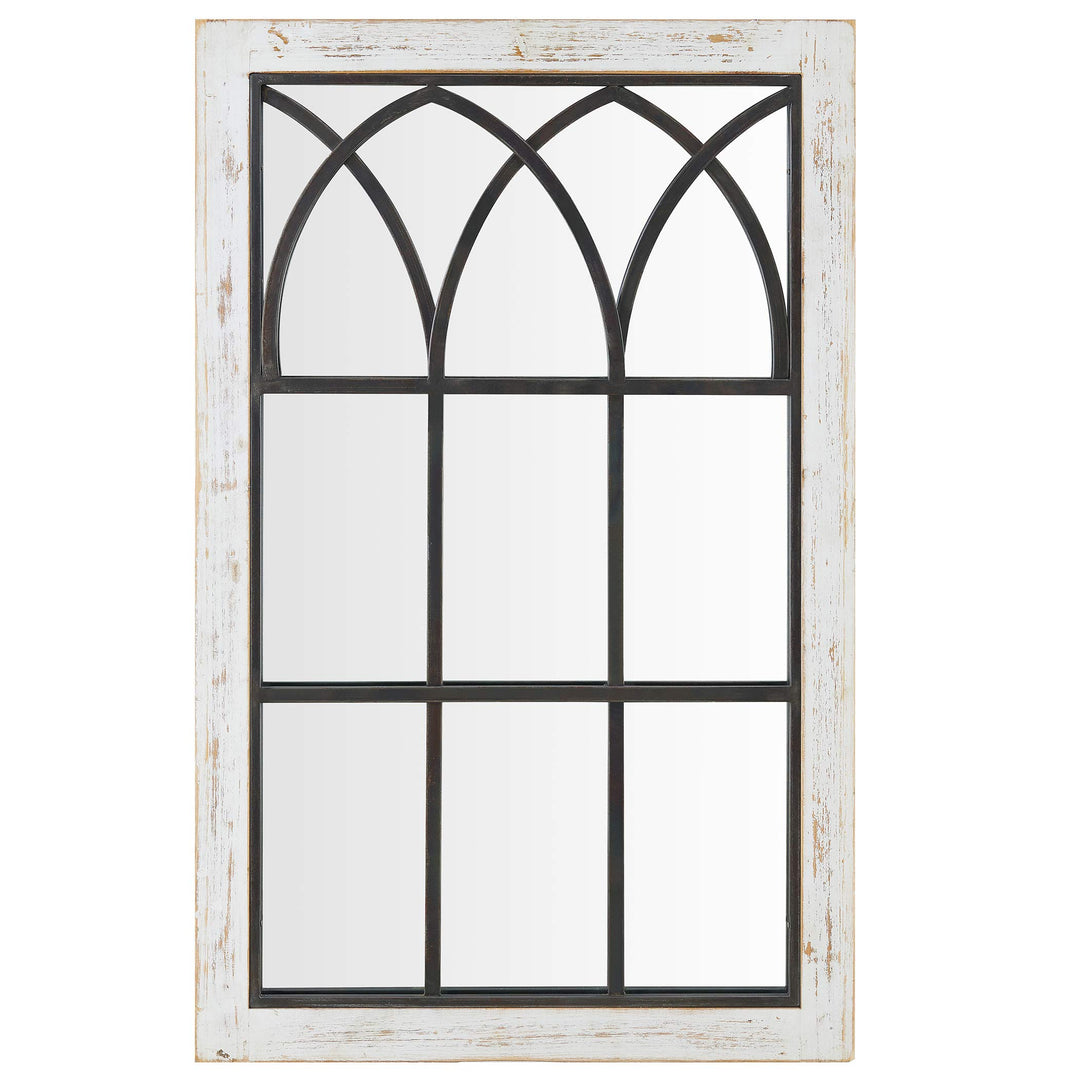 FirsTime & Co. White Vista Arch Wall Mirror Rectangular Wall Hanging Mirror