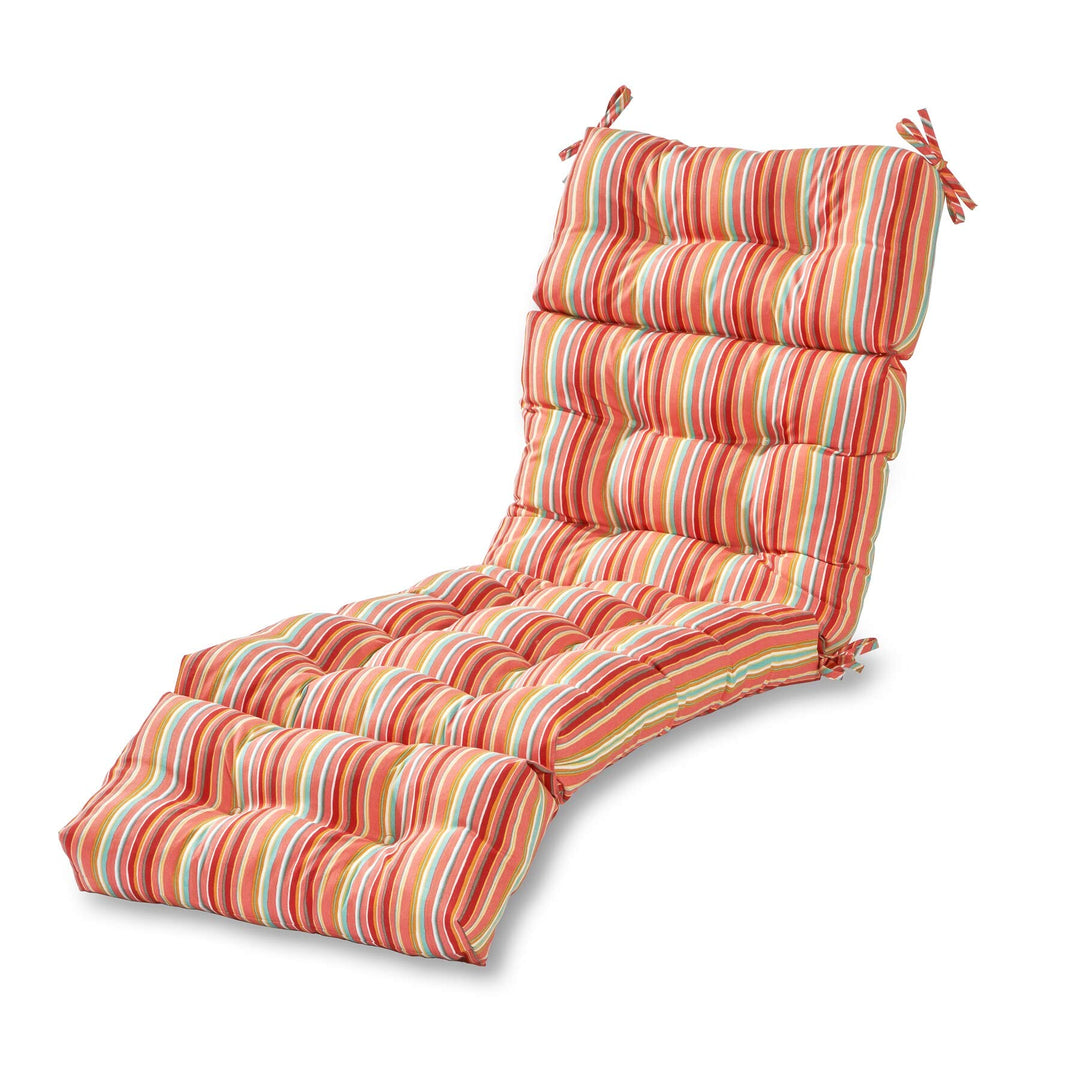 72" ge Cushion Orange Colorful Stripes Outdoor 6ft Patio Chaise Pad for Watermelon