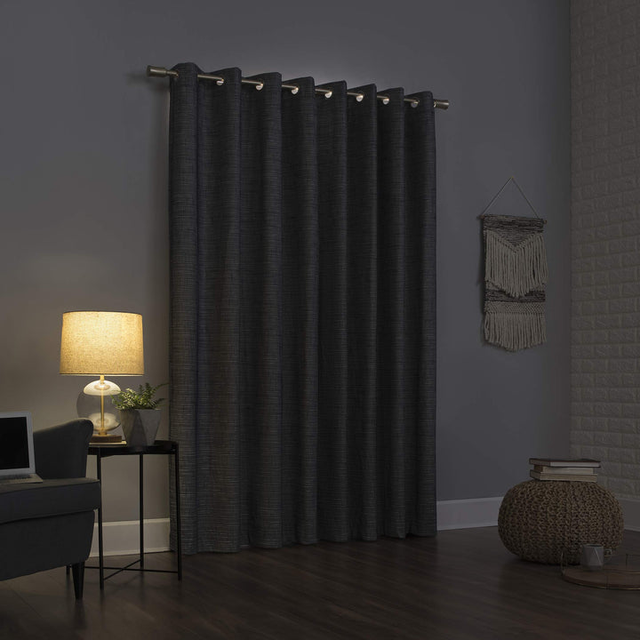 Sun Zero Brooks Burlap Weave Thermal Extreme Total Blackout Grommet Curtain