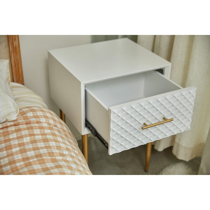 Modern Contemporary Spacious Drawer Nightstand Side Table Clean-Lined 1-drawer