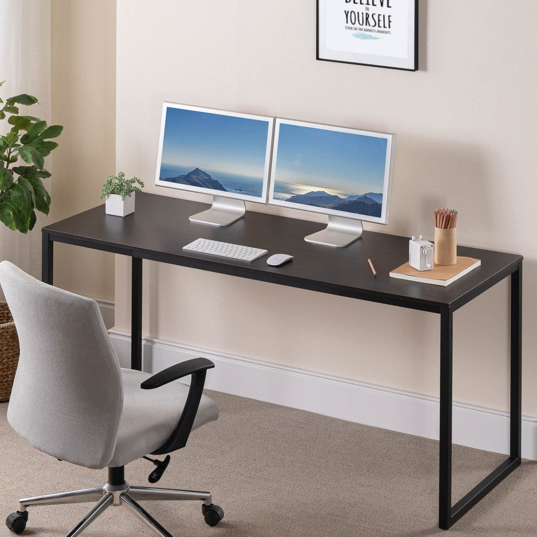 ZINUS Jennifer 63 Inch Black Frame Desk / Computer Workstation / Office Desk /