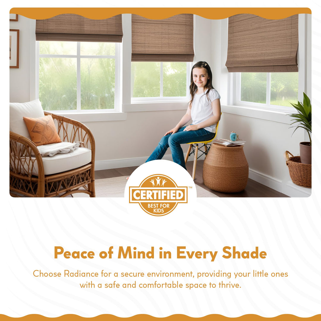 Radiance Cordless Bamboo Roman Shades Windows - Flatstick Bamboo Blinds