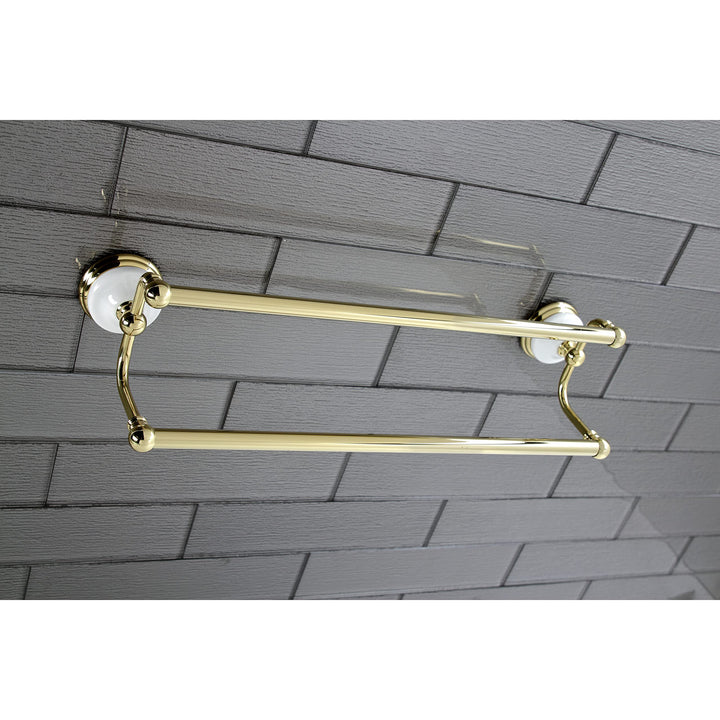 Kingston Brass BA11318PB Vintage 18-Inch Dual -Towel Bar Polished Brass