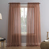 No. 918 Erica Crushed Sheer Voile Rod Pocket Curtain Panel 51" x 63" Cedar 51 x 63 - Cedar