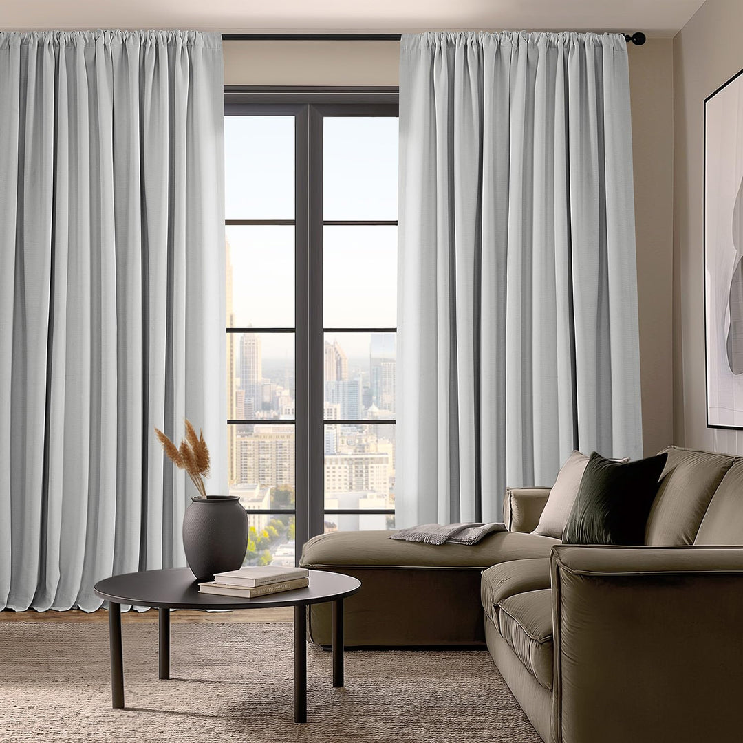 Exclusive Fabrics Faux Linen Extra Wide Room Darkening Curtains (1 Panel)