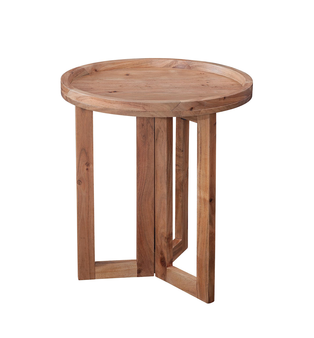 Martin Svensson Home Naples 22" Solid Wood Round Natural Acacia End Table