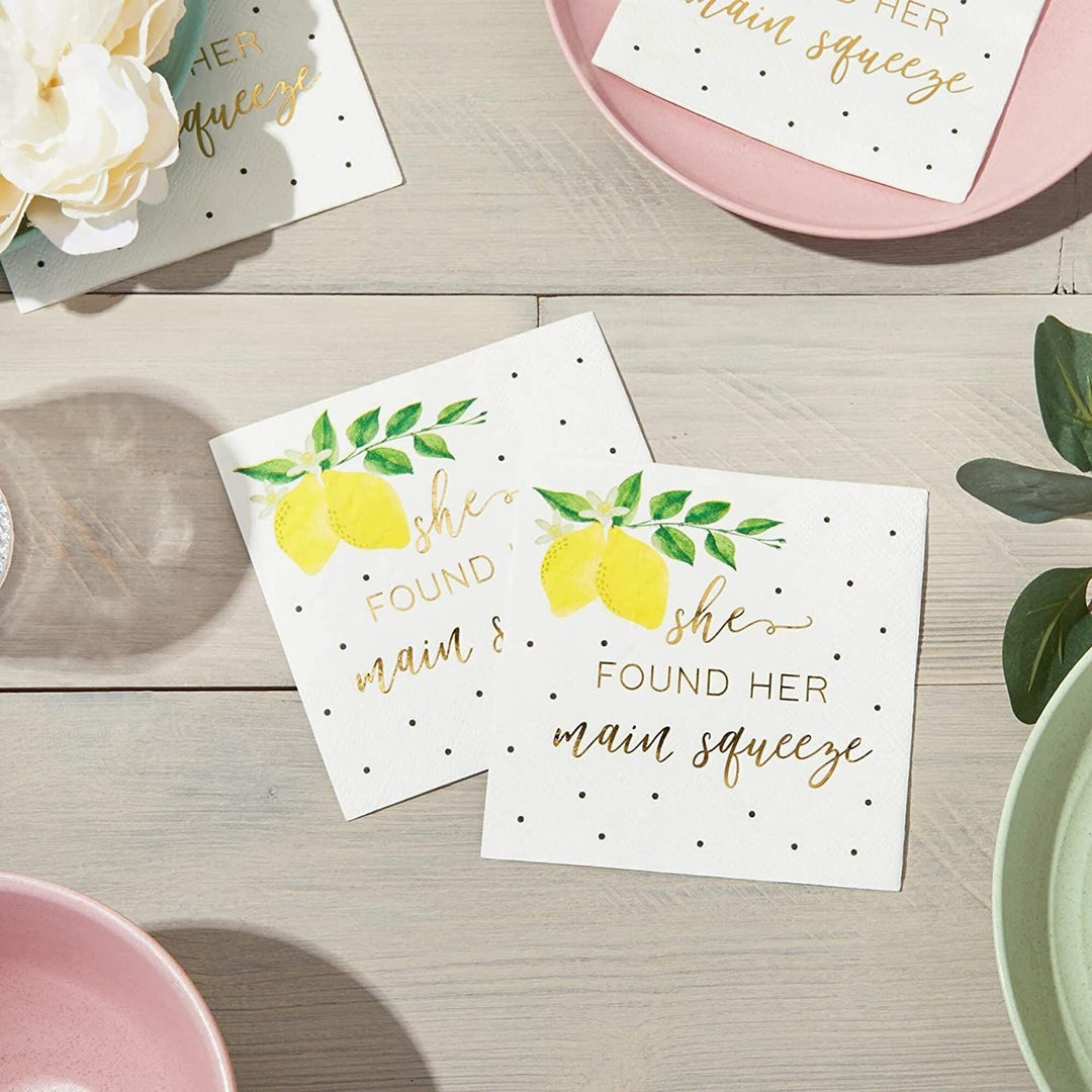 Pack She Found Her Main Squeeze Napkins Lemon Party Supplies For Bridal Shower