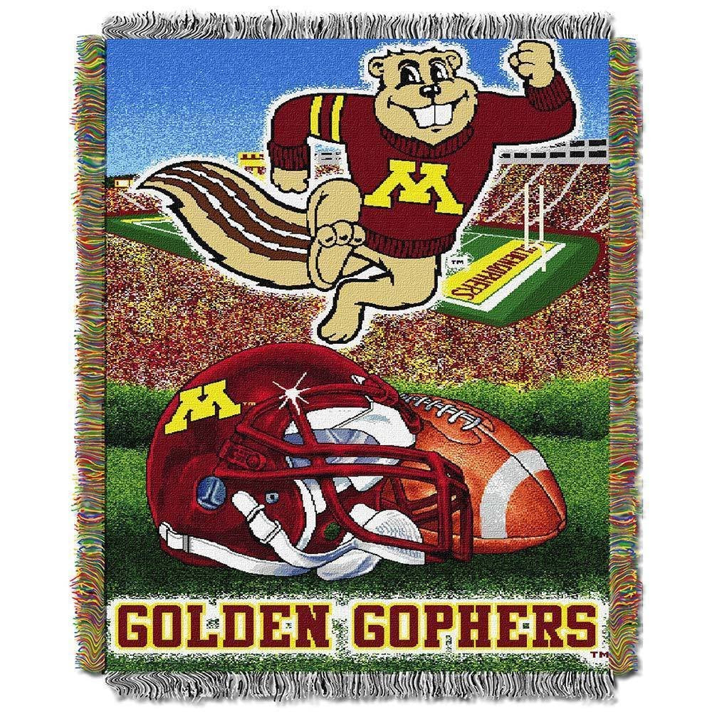 1 Piece 48 x 60 NCAA Golden Gophers Throw Blanket Red White College Theme - Diamond Home USA