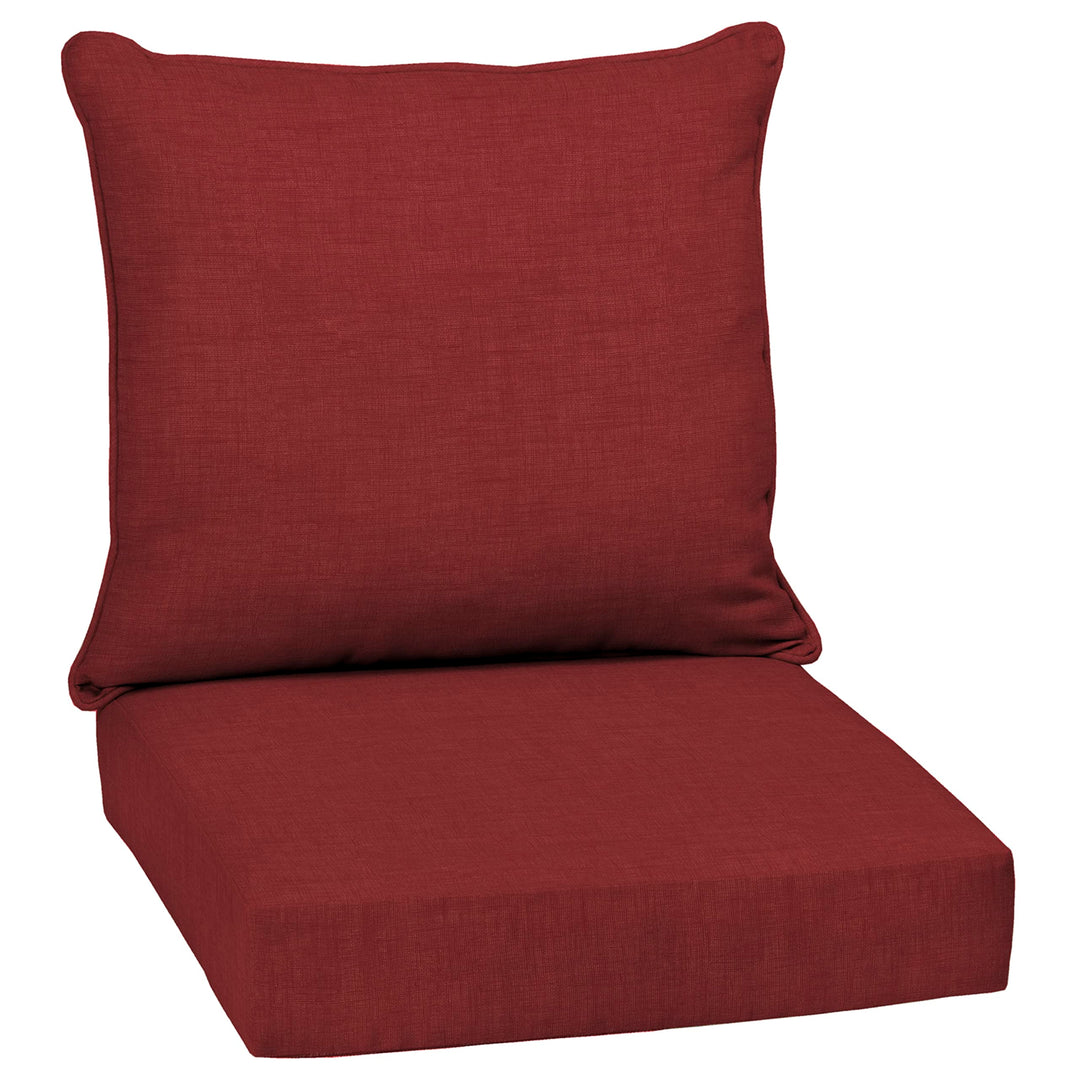 Arden Selections Outdoor Deep Seat Cushion Set 24 x 24 Rain-Proof Fade Resistant 1 Count - Red