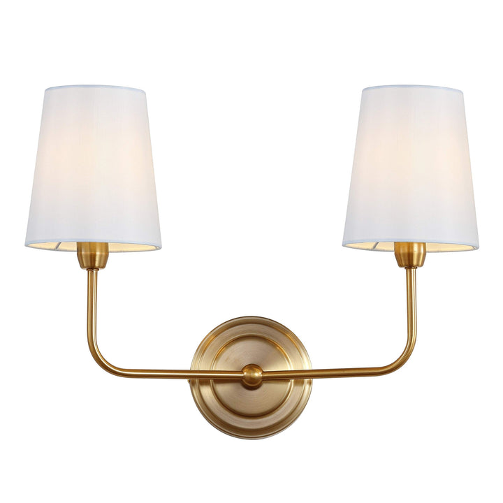 Lighting Ezra Two Light Wall Sconce - rass Metallic Modern Contemporary Metal