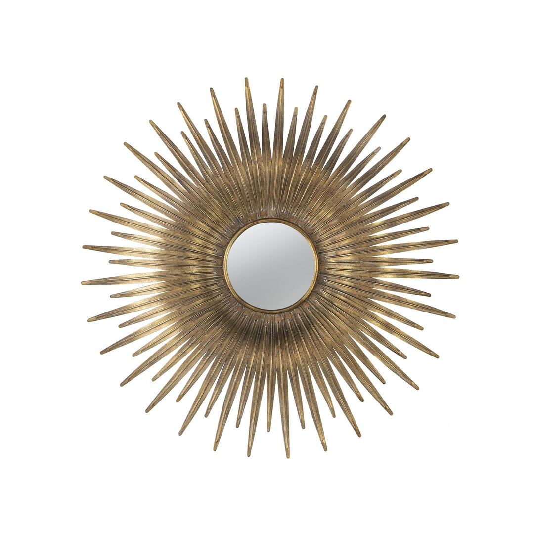 Retro Design Gold Sunburst Metal Decorative Wall Mirror Farmhouse Modern