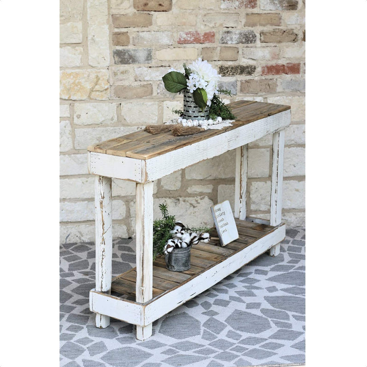 Mcchristian 46" Solid Wood Console Table Reclaimed Wood: Yes Top Wood Species: Antique White - Assembled - Rustic/Cabin & Lodge - Wood