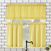 No. 918 Martine Microfiber Semi-Sheer Rod Pocket Kitchen Curtain Valance and 54" x 24" - Yellow