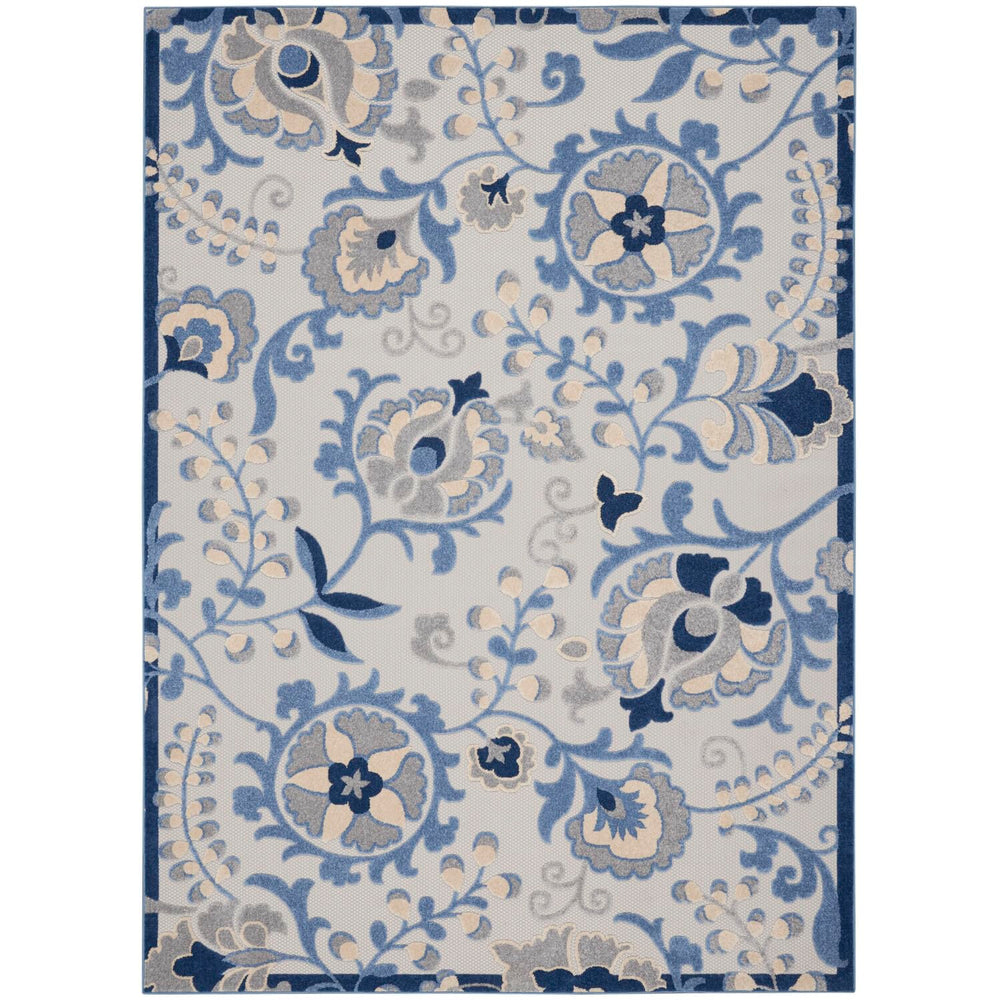 Nourison Aloha Indoor/Outdoor Blue/Grey 12' x 15' Area Rug Easy Cleaning Non 12' x 15' - Grey/Blue