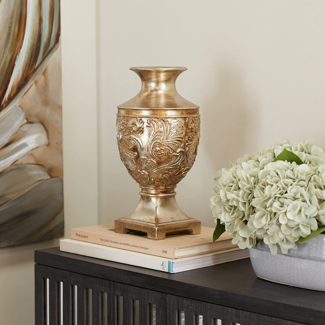 Gold Polystone Traditional Vase Polyresin