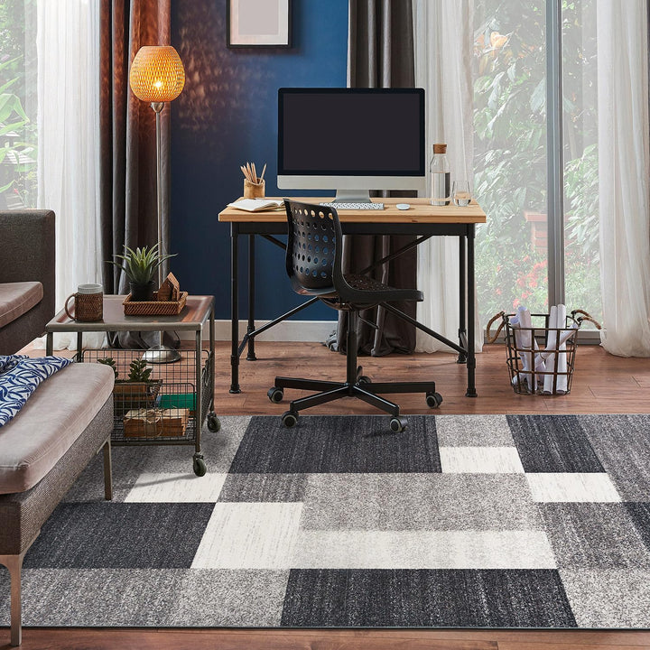 Modern Boxes Design Non-Slip (Non-Skid) Runner Rug