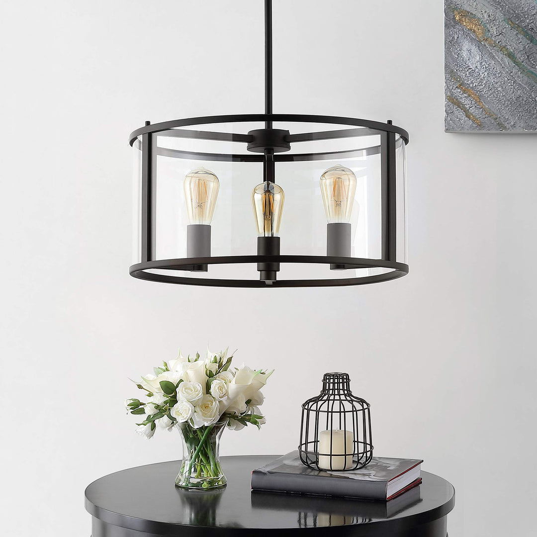 Lighting 3-Light Black Led Adjustable 16" W X L 22-94" H Modern Contemporary