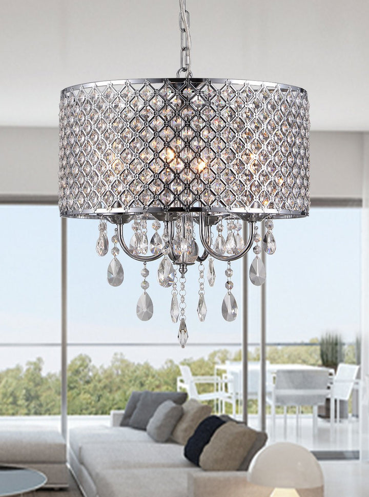 Warehouse of Tiffany SU7139-4CR Oisetta 4 Light Crystal Round Chandelier17 Chrome