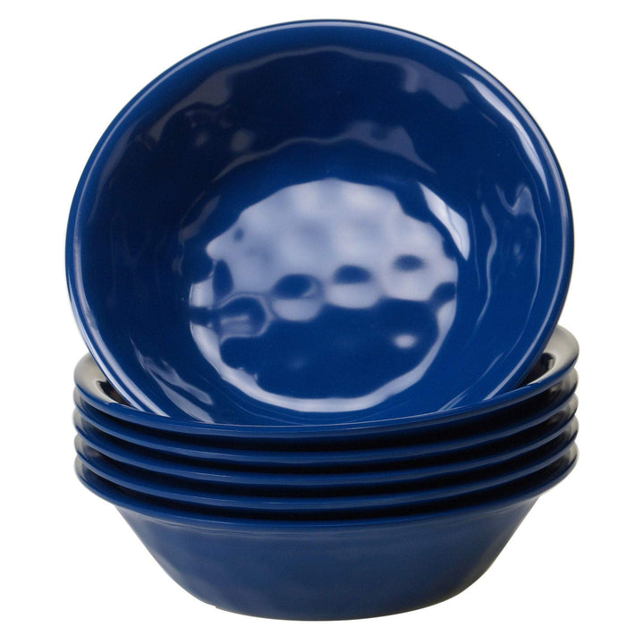 Solid Cobalt Blue All-purpose Bowls Set Of 6 Casual Round Melamine Piece