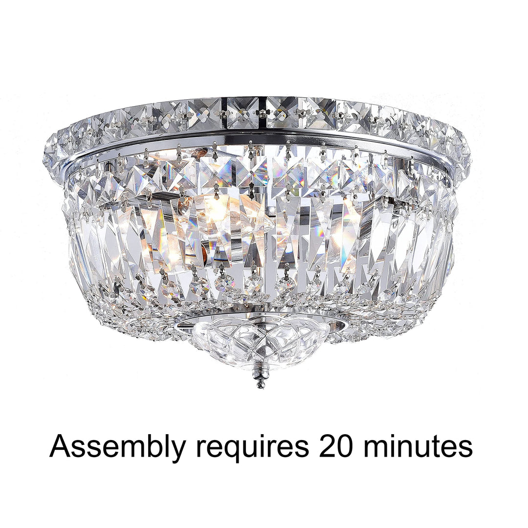 The Lighting Store Elisa Chrome Crystal Basket Flush Mount Chandelier