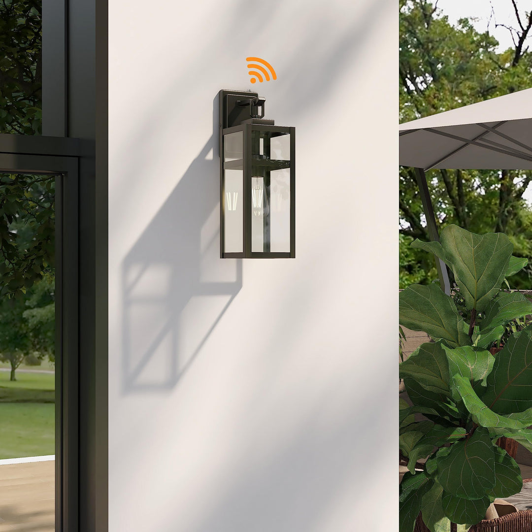 2 Pack Outdoor Wall Light Dusk to Down 5.9"x7.76"x18.39" Black Farmhouse - Diamond Home USA