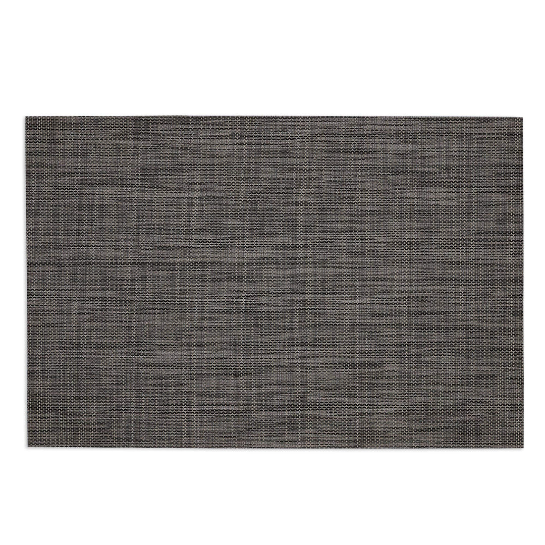 CC Home Furnishings Set of 6 Charcoal Gray and Black Tweed Rectangular Placemats