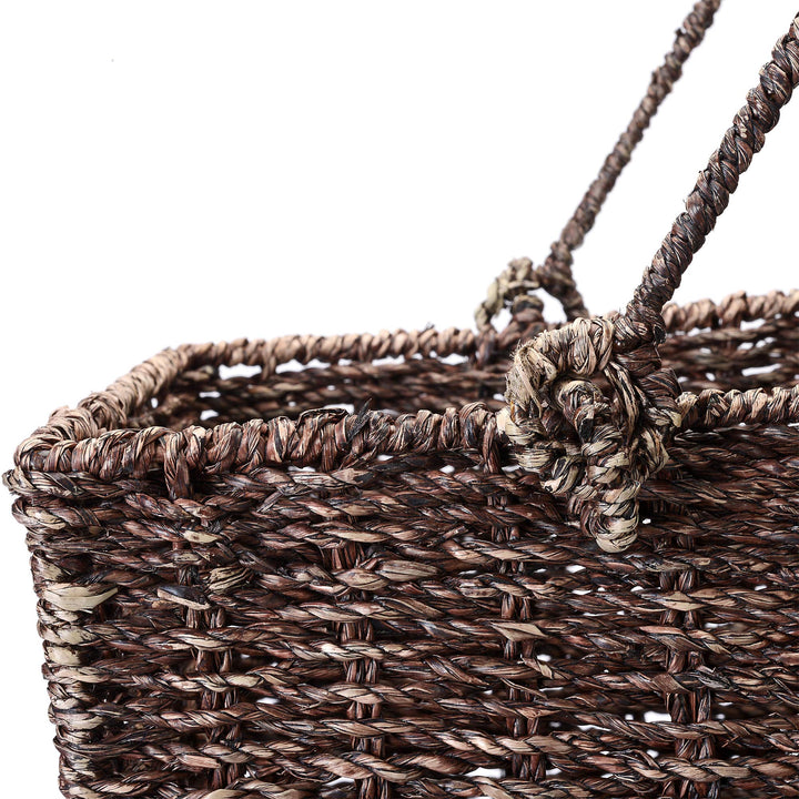 Villacera 14-Inch Wicker Stair Case Basket with Handles|Handmade Woven