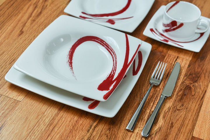 Red Vanilla Paint It Red 5-Piece Dinnerware Set