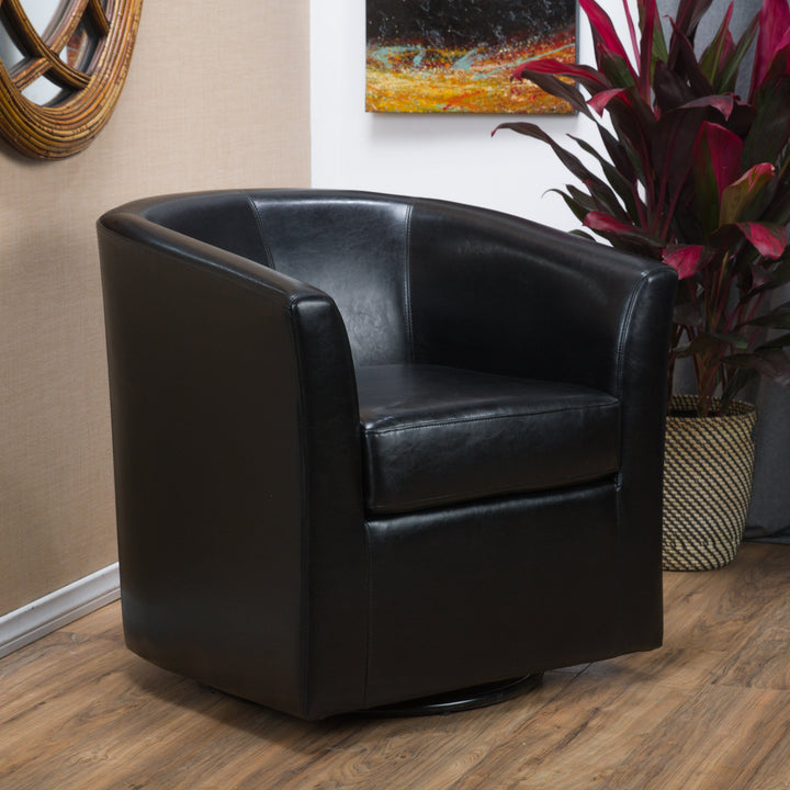 Christopher Knight Home Daymian PU Swivel Club Chair PU