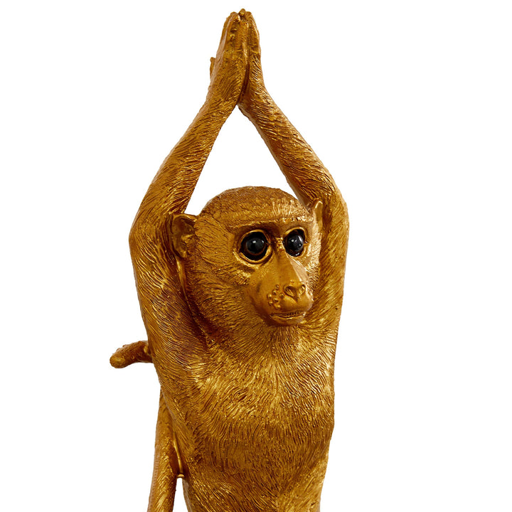 Metallic Gold Monkey Sculptures Set of 3 4 X 11 Resin