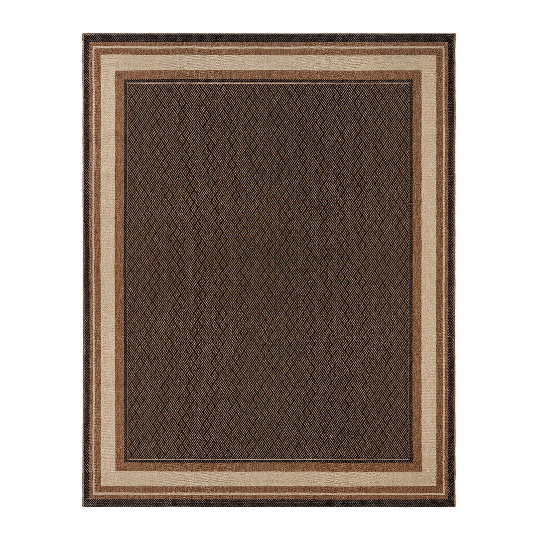 Gertmenian Premium Flatweave Indoor Outdoor Area Rugs|UV Stabilized Fade & Stain 5'3"x7' - Tailer Chestnut