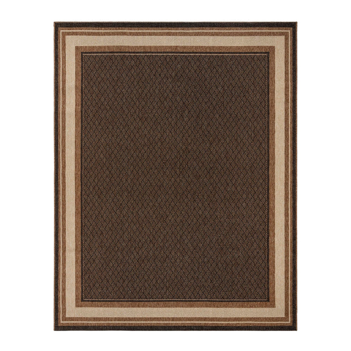 Gertmenian Premium Flatweave Indoor Outdoor Area Rugs|UV Stabilized Fade & Stain 5'3"x7' - Tailer Chestnut