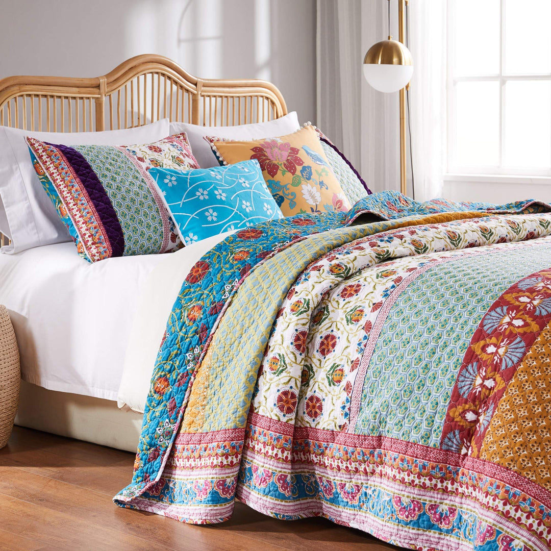 Greenland Home Thalia Quilted Bedding Set 3-Piece Full/Queen Tango One Set Full - Queen - 3 Piece