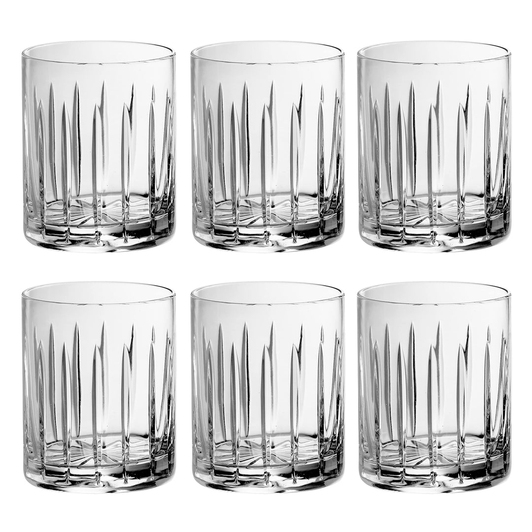 Crystal Double Old Fashioned Tumblers 14 Oz Set Of 6 Clear Glass