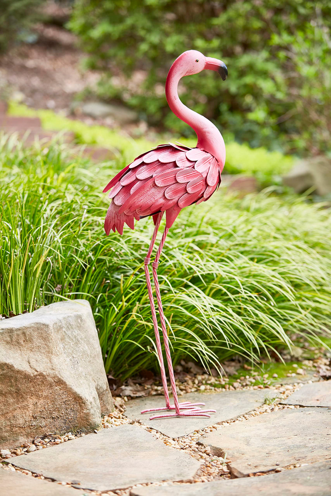 Southern Patio LDC-054641 35" H Metal Flamingo Décor with Stake for Lawns