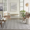 Nourison Palamos Indoor/Outdoor Light Grey 8'10" x 11'10" Area Rug Easy Cleaning 8'10" x 11'10" - Grey/Gray