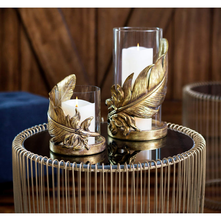 Gold Glass Traditional Candle Holder 8 X 5