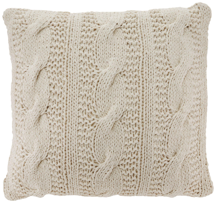 SARO LIFESTYLE 1020 McKenna Knitted Collection Vanilla Cable Knit Design Down