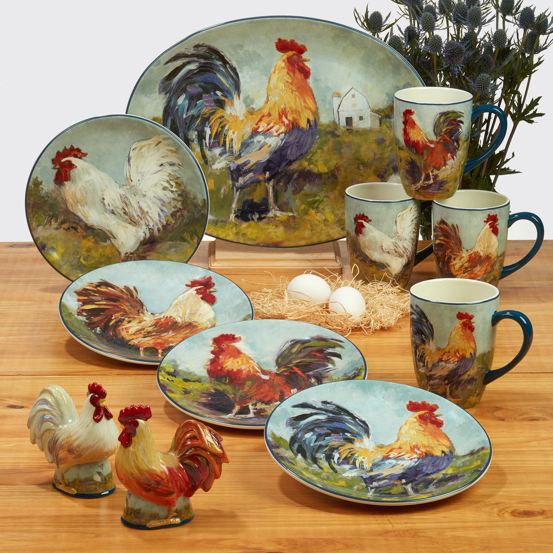 Certified International Rooster Meadow 22 oz. Mugs Set of 4