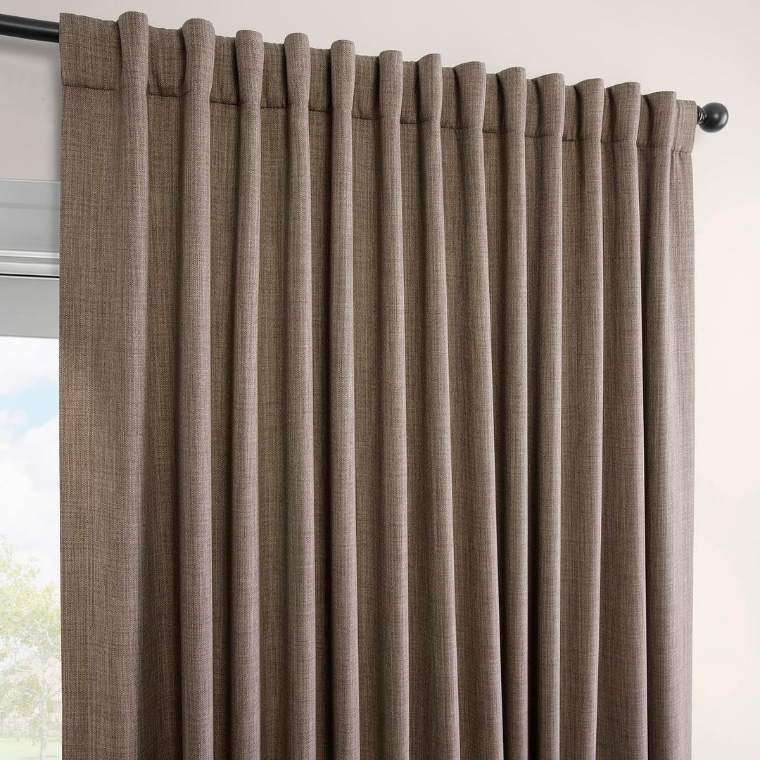 Exclusive Fabrics Faux Linen Extra Wide Room Darkening Curtains (1 Panel)