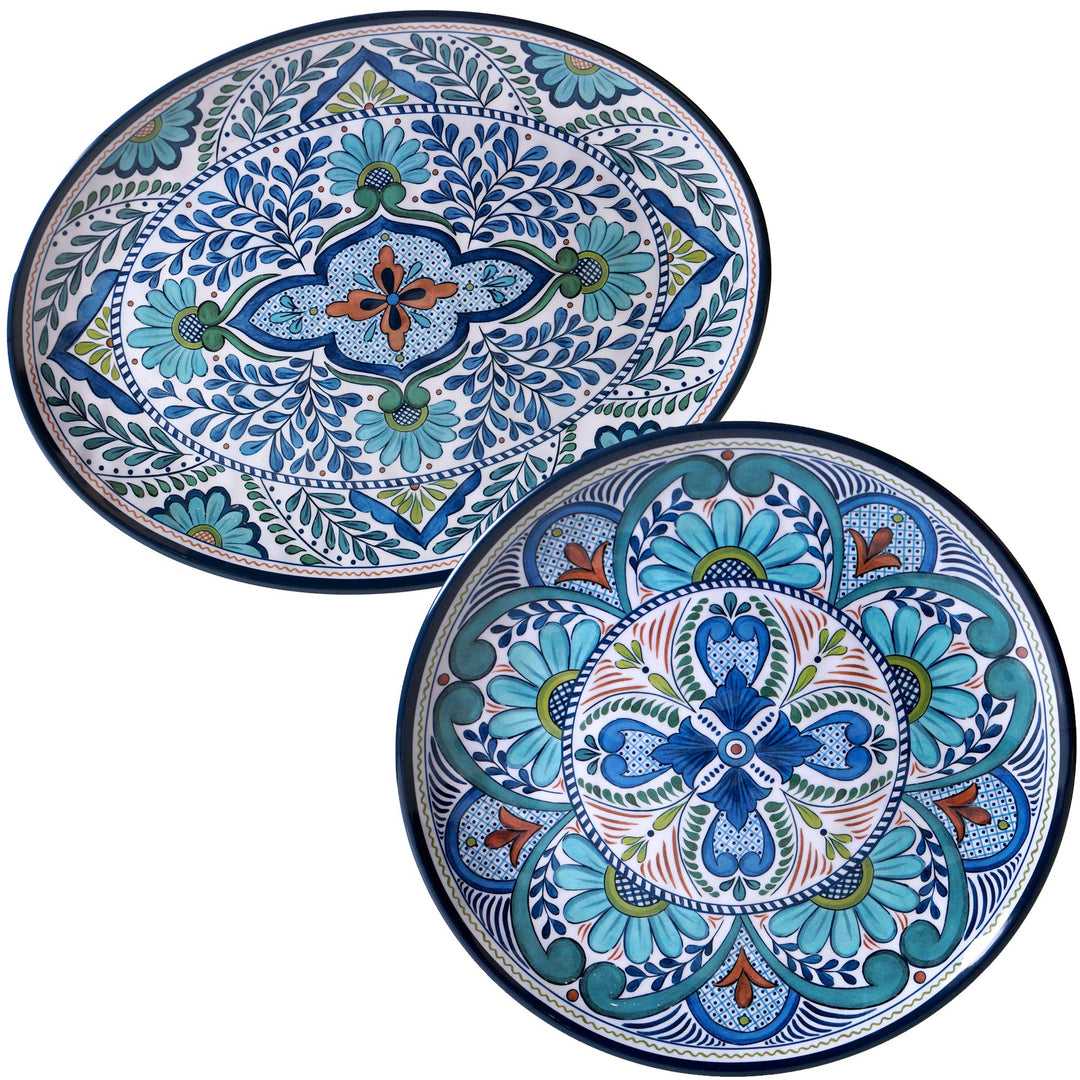 Cerified International Talavera 2-Piece Melamine Platter Set Multicolored