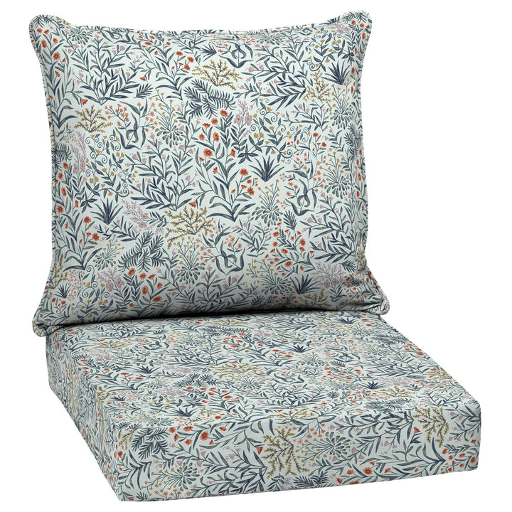 Botanical Outdoor 24 in. Conversation Set Cushion Green Floral Polyester Fade